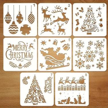 Imagem de Conjunto De Estênceis De Natal De 5.1 Polegadas Com 8 Peças Para Decor