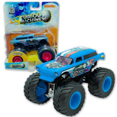 Imagem de Carrinho Furious Machine Monster Truck 1:64 Big Foot Crazy Azul Fm004