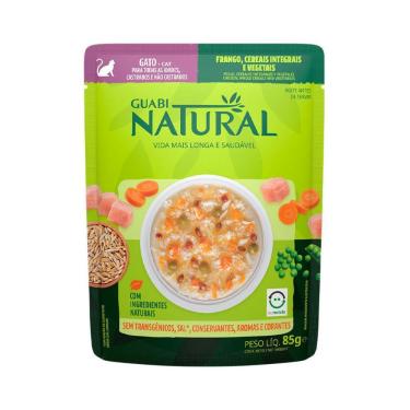 Imagem de Ração Úmida para Gatos Adultos Guabi Natural Frango Cereais 85g