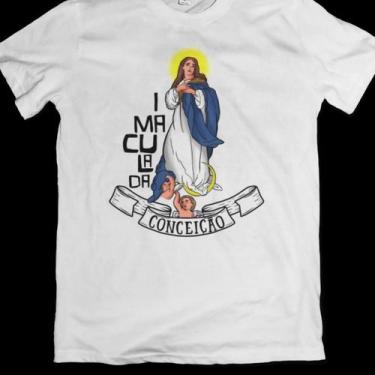Imagem de Camisa Camiseta Unissex Imaculada Conceição Cristã Cristianismo Religi