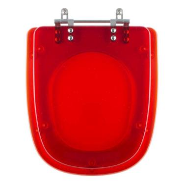 Imagem de Assento Sanitario Poliester Ibiza Vermelho Transparente Para Vaso Incepa