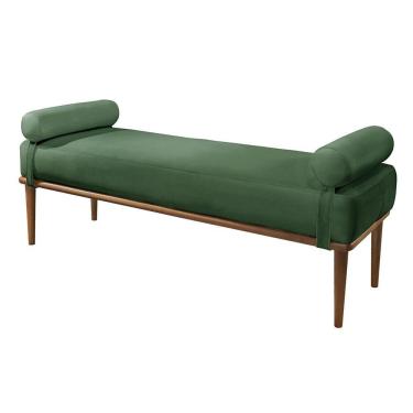 Imagem de Recamier Banco Berlim Luxo Madeira Maciça Castellar Móbile Veludo Verde Veludo Verde