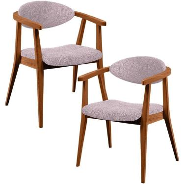 Imagem de Kit 02 Poltronas Decorativa Cecília L02 Bouclê Rosê