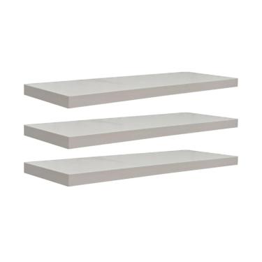 Imagem de Kit 3 Prateleiras 50 x 20cm Branco Espessura 25mm Invisível