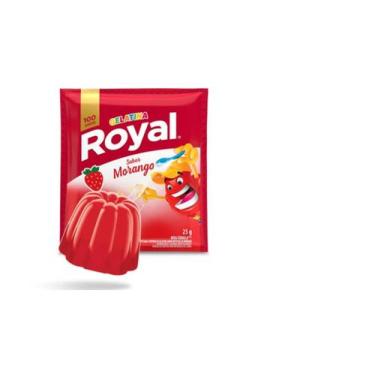 Imagem de Gelatina Em Po Morango Royal Pacote 25g Kit 12 Pacotes
