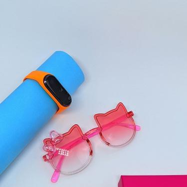 Imagem de Kit Relógio Digital Bracelete Silicone ajustável Menina + Óculos de Sol Gatinho Hello Kitty com Laço Protenção Uv400