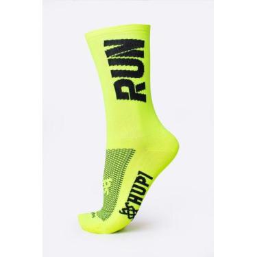 Imagem de Meia Hupi Run para corrida Amarelo Neon/Preto, Amarelo neon, Preto