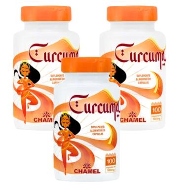 Imagem de Curcumina em cápsulas - 100 cápsulas - Chamel - 3 Potes
