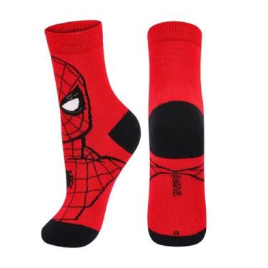 Imagem de Meia Disney Cano Médio Infantil Homem Aranha Lupo Cor:VermelhoTamanho: