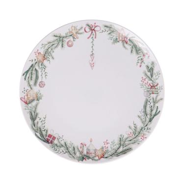 Imagem de Prato Raso Tramontina Noite Feliz Porcelana Decorada 28cm Tramontina