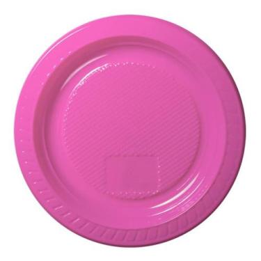 Imagem de Prato Descartável Rosa Shock para Festa 15cm - 10 Unidades - Copobras