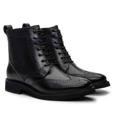 Imagem de Bota Coturno Feminina em Couro Estilo Brogue Casual-Feminino