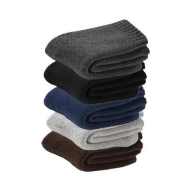 Imagem de Meias De Lã Merino Grossas E Quentes Para Inverno Femininas E Masculin