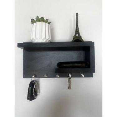 Imagem de Porta chaves em MDF Organizador Decoração para casa Cor:Preto - oem, P