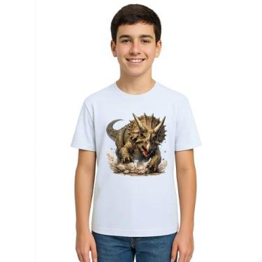 Imagem de Camiseta Dinossauro Tricerátops Estampa Personalizada - Use P4, Branco