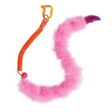 Imagem de Brinquedo Gato Interativo Featherlite Springy Jw Com Penas Coloridas E Catnip