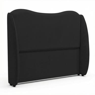 Imagem de Cabeceira Orgânica Para Cama Box Queen Size Luma 160cm Bouclê Preto - Abmaza