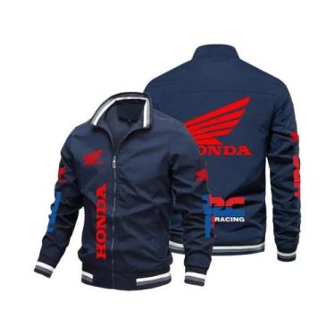 Imagem de Jaqueta Bomber Masculina Para Motocicleta Honda Moto 2025 Com Estampa 