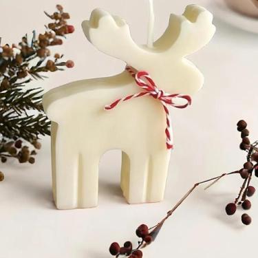 Imagem de Molde De Silicone Para Vela Aromática De Rena De Natal, Conjunto De Pr