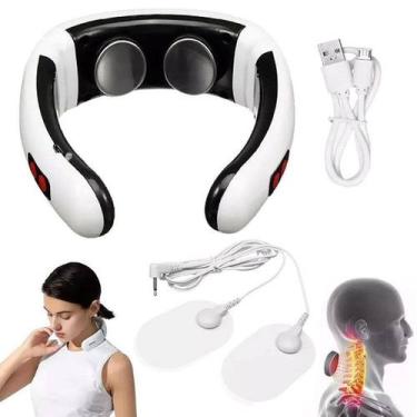 Imagem de Eletroestimulador Tens Para Pescoço E Costas Com Patches Adesivos Alív