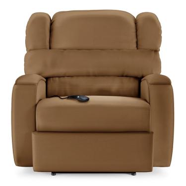 Imagem de Poltrona Do Papai Reclinável Manchester Controle Elétrico Couro Sintético Caramelo Encantum