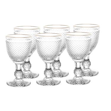 Imagem de Conjunto 6 Taças de Água De Vidro Bico De Jaca 300Ml - Wolff