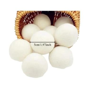Imagem de Bolas De Lã Reutilizáveis Para Secadora De Roupa, Amaciante De Tecidos