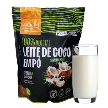 Imagem de Leite de Coco em Pó 100 Vegetal Vegano Sem Lactose 907g - Wood Superfo
