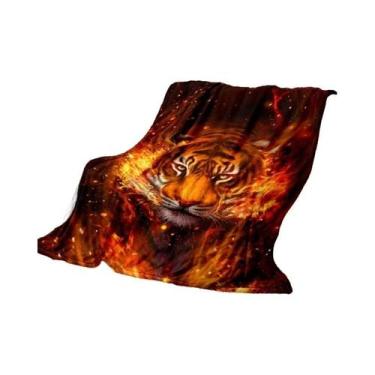 Imagem de Cobertor Sherpa 3D Super Macio Com Estampa De Tigre Para Primavera E O