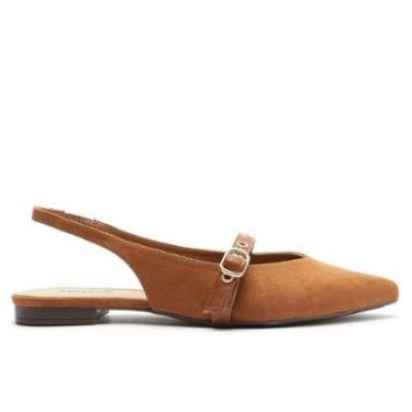 Imagem de Sapatilha Slingback Tira Única Camurça Lançamento AnaCapri Cor:;Tamanho:34-Feminino