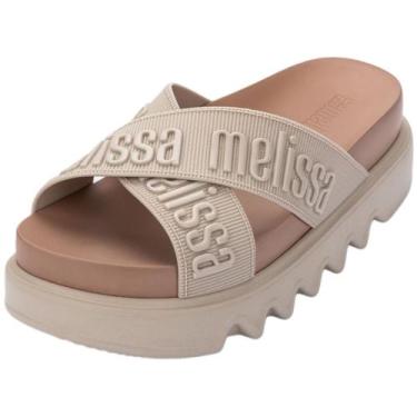 Imagem de Chinelo Feminino Fácil Calce Slide Cross M Lover Melissa, Bege, Marrom