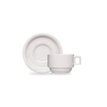 Imagem de Conjunto 16 Xicaras Cha Com Pires Porcelana Barhotel Germer - GERMER P
