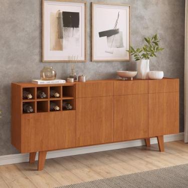 Imagem de Buffet para Sala de Jantar 100%mdf 3 Portas 1 Gaveta Pés em Madeira Ma