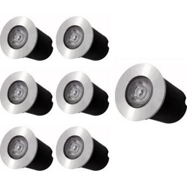 Imagem de Kit 7x Balizador Blindado Piso LED 1W IP65 Bivolt Branco Quente - Gala