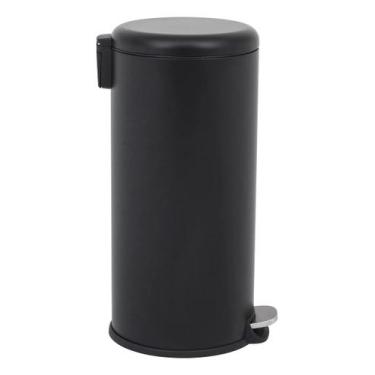 Imagem de Lixeira Cozinha Preto 28l 65x30cm Aco - Brazil Home Living