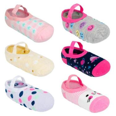 Imagem de Kit 3 Pares Meia Sapatilha Menina Bebe Pimpolho Tamanho:26 a 30 (3 a 6