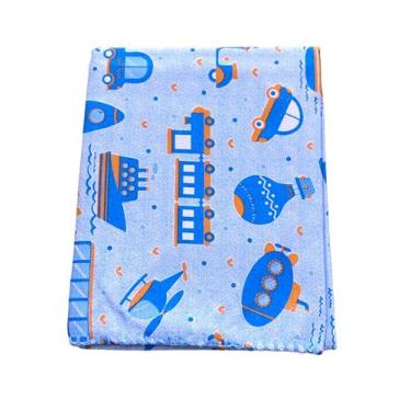 Imagem de Cobertor Manta Bebe Azul Estampado 70cm X 90 cm BERCINHO - MINASREY