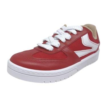 Imagem de Tênis Feminino Casual Estilo Flatform Leveza Conforto Moleca, Vermelho