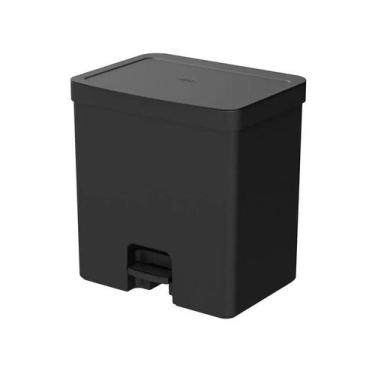 Imagem de Lixeira de Plástico com Pedal Banheiro e Cozinha Preto 20L Ou, Preto