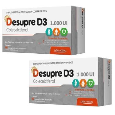 Imagem de Desupre D3 Colecalciferol 1000UI 2x40 Cápsulas Vitamina D Arte Nativa
