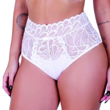 Imagem de Calcinha Hot Pant Feminina Clamar Rendada - 2055, G, Branco