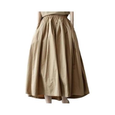Imagem de Saias Vintage Femininas Em A-Line, Moda De Primavera, Elegantes, Casua
