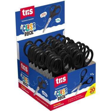 Imagem de Tesoura Escolar TRIS CLASS BLACK 13CM. CX.C/20 - Summit