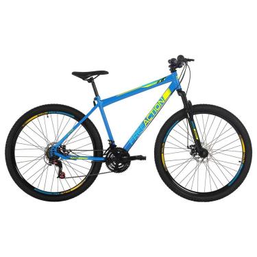 Imagem de Bicicleta Flexus 2.0 Mountain Bike Aro 29 Quadro Aço 21 Marchas Free Action Azul Capri