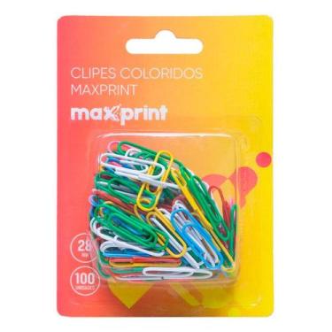 Imagem de Clipes Coloridos MaxPrint 28mm 100 Unidades