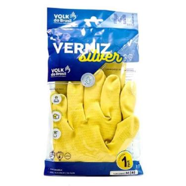 Imagem de Luva de Látex Verniz Silver Volk Anatômica Hipoalergênica Resistência 
