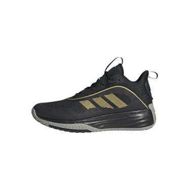 Imagem de adidas Own The Game 3.0 Tênis de basquete masculino, Preto/dourado metálico/cinza sólido, 42