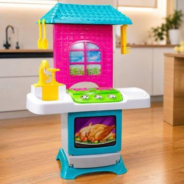 Imagem de Cozinha Infantil Fogão Forno e Pia Torneira Funcional Lua de Cristal
