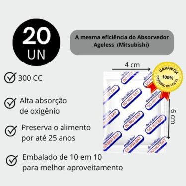 Imagem de Sache Absorvedor De Oxigênio - 300cc - 20 unidades embalados de 10 em 