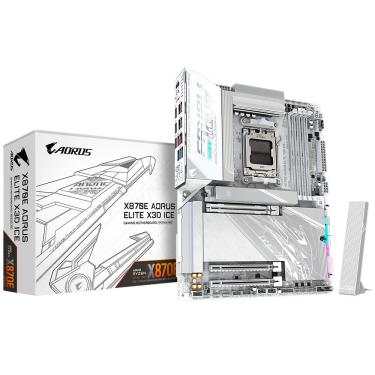 Imagem de Placa Mãe X870E AORUS Elite X3D Ice com DDR5 e Pcie 5.0 Branco Gigabyte 128GB